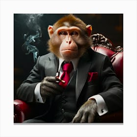 Smoking Monkey Canvas Print