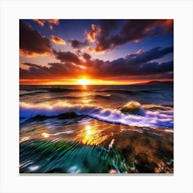 Sunset Over The Ocean 119 Canvas Print