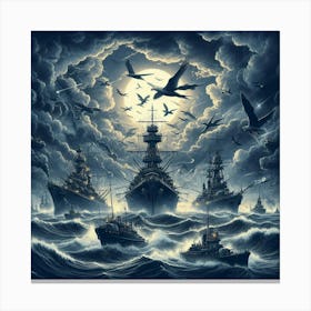 Battleships In The Sky Canvas Print