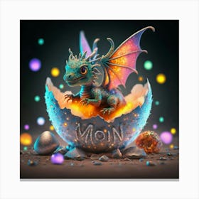 Dragon In Egg 1 Canvas Print