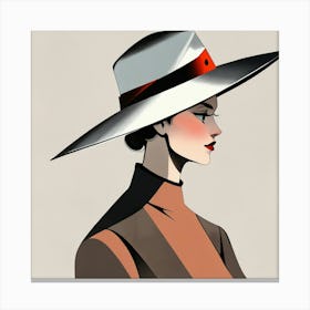 Woman in a Hat 8 Canvas Print