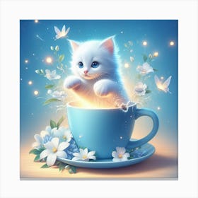 Cat In A Cup 1 Canvas Print
