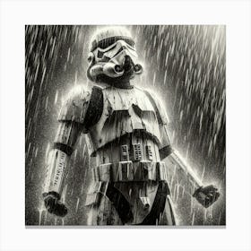 Stormtrooper In The Rain 2 Canvas Print