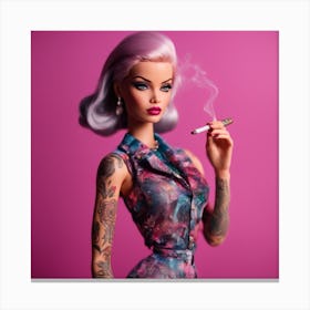 Bad Girl Busty Barbie 1 Canvas Print