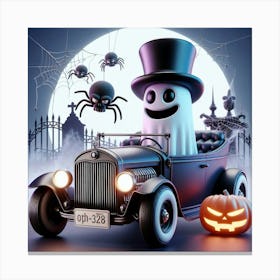 Ghost In A Car 7 Canvas Print