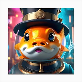 Goldfish In Top Hat 1 Canvas Print