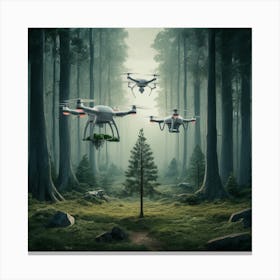 Drones In The Forest 6 Canvas Print