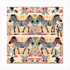 Zebras In The Jungle Canvas Print