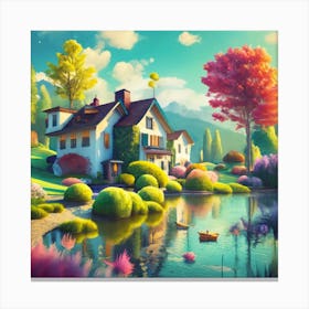 House By The Lake 2 Canvas Print