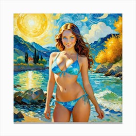 Russian Woman In Bikiniygg Canvas Print