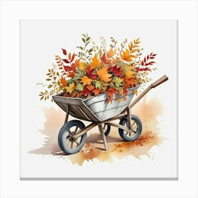 Autumn Leaves In A Wheelbarrow 2 Canvas Print