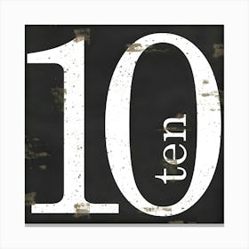 Ten Number Sign Canvas Print