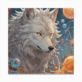 Celestial Wolf Guardian Canvas Print