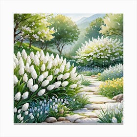 White Lily Path Canvas Print