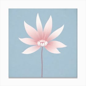 A White And Pink Flower In Minimalist Style Square Composition 730 Canvas Print