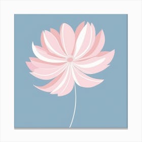 A White And Pink Flower In Minimalist Style Square Composition 17 Canvas Print