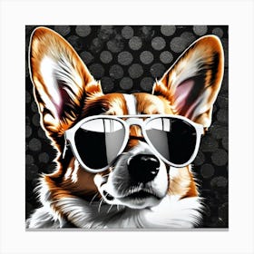 Corgi In Sunglasses 63 Canvas Print