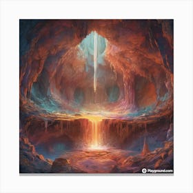 Cave With A Light Canvas Print