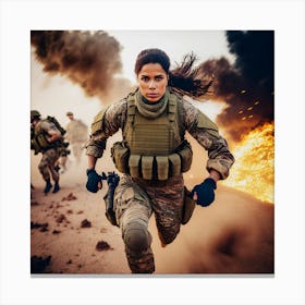 Army Woman in Battlefield 4 Canvas Print