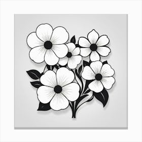 Black And White Flowers 1 Canvas Print