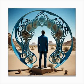 Man Standing In The Desert 47 Canvas Print