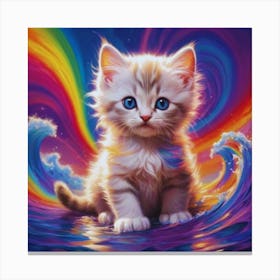 Rainbow Kitten Canvas Print