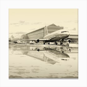 Vintage Airport Artwork Canvas Print