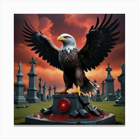 Eagle In The Cemetery Canvas Print