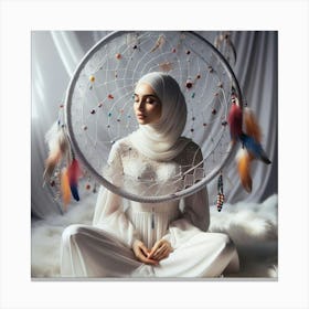 Muslim Woman With Dream Catcher Canvas Print