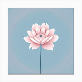 A White And Pink Flower In Minimalist Style Square Composition 72 Canvas Print