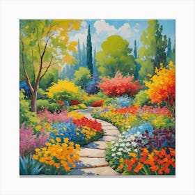 Garden Path  Abstract Painting Canvas Print