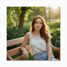 Portrait Of A Young Woman Canvas Print