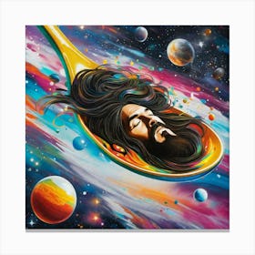 Thinking head up in space  Canvas Print