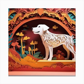 Dog In The Forest Canvas Print