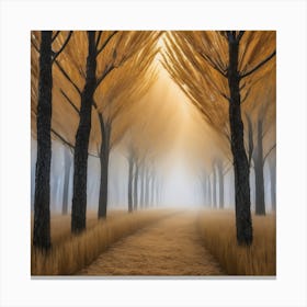 Foggy Path Canvas Print