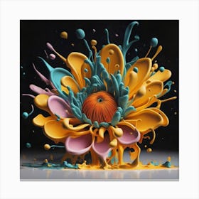 Splatter Flower Canvas Print