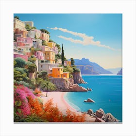 Brushstroke Bliss: Amalfi Dreams Canvas Print