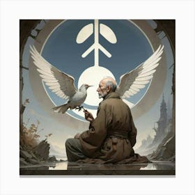 Man With A Dove Canvas Print