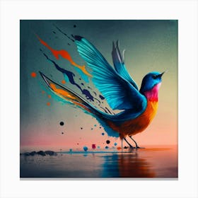 Colorful Bird Print Canvas Print