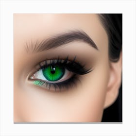 Green Eyes Of A Woman Canvas Print