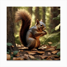 Squirrel In The Forest 29 Canvas Print