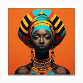 Geometric Senegalese Woman 03 Canvas Print