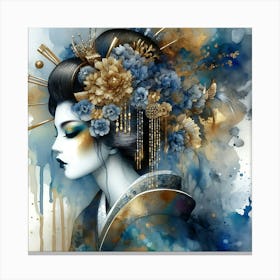 Japan Traditional Geisha Illustration By Ad 191 Canvas Print