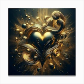 Golden Heart Canvas Print