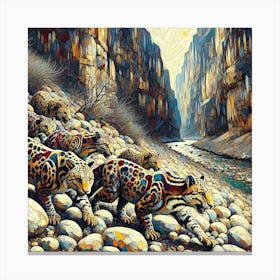 Jaguars In The Canyon Canvas Print