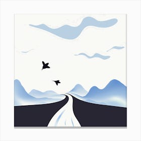 Road With Planes Canvas Print