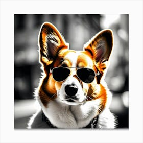 Corgi In Sunglasses 57 Canvas Print