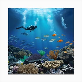 An Underwater Seascape Image Capturing The Beauty Of The Ocean Depths 1 Canvas Print