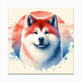 Watercolor Akita Inu 4 Canvas Print