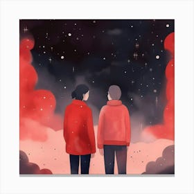 Couple In The Sky Canvas Print